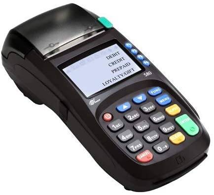 a POS machine, accompanied a credit card, illustrating the convenience of cashless payments